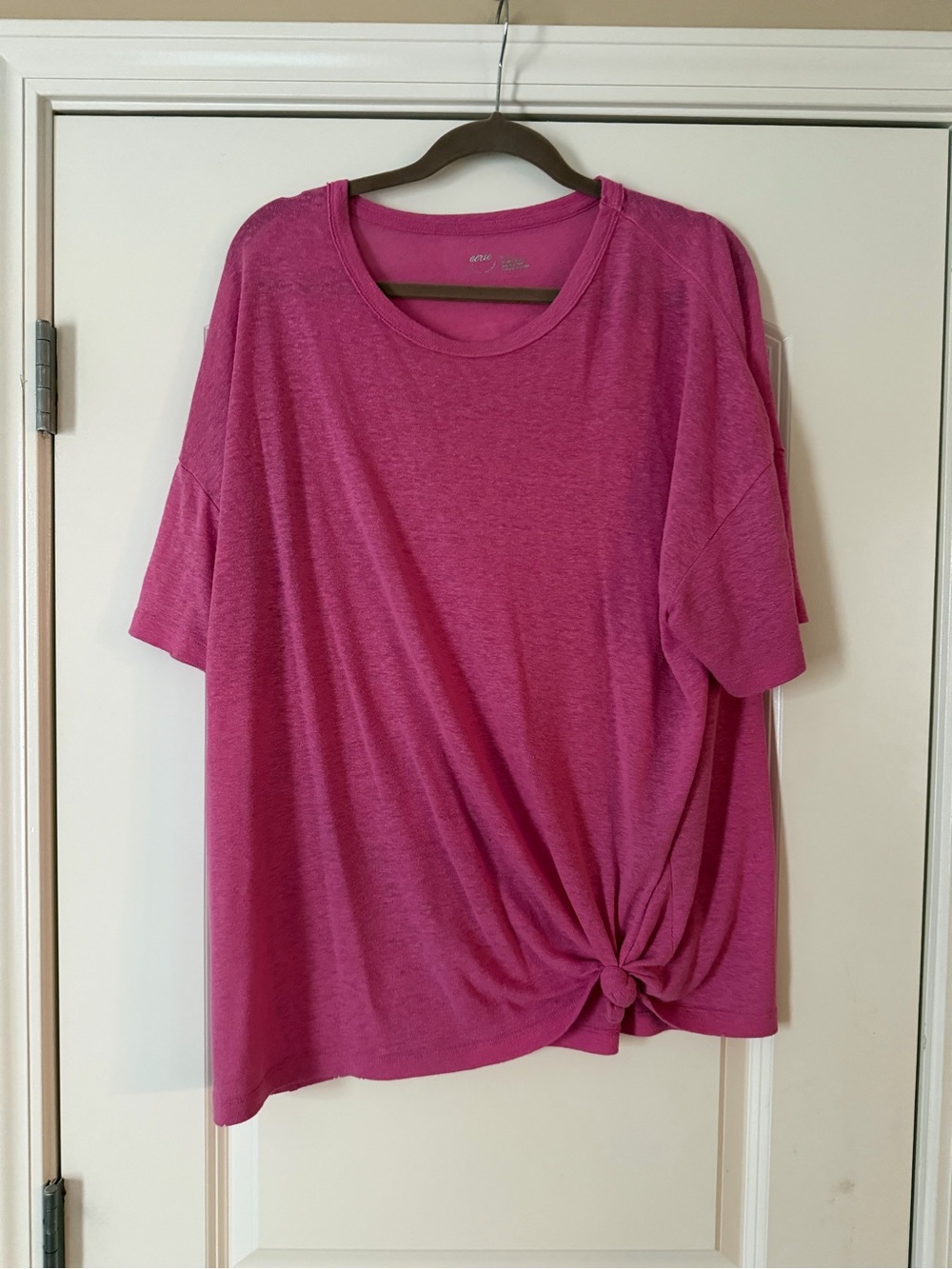 aerie Oversized Short Sleeve Tee - Raspberry